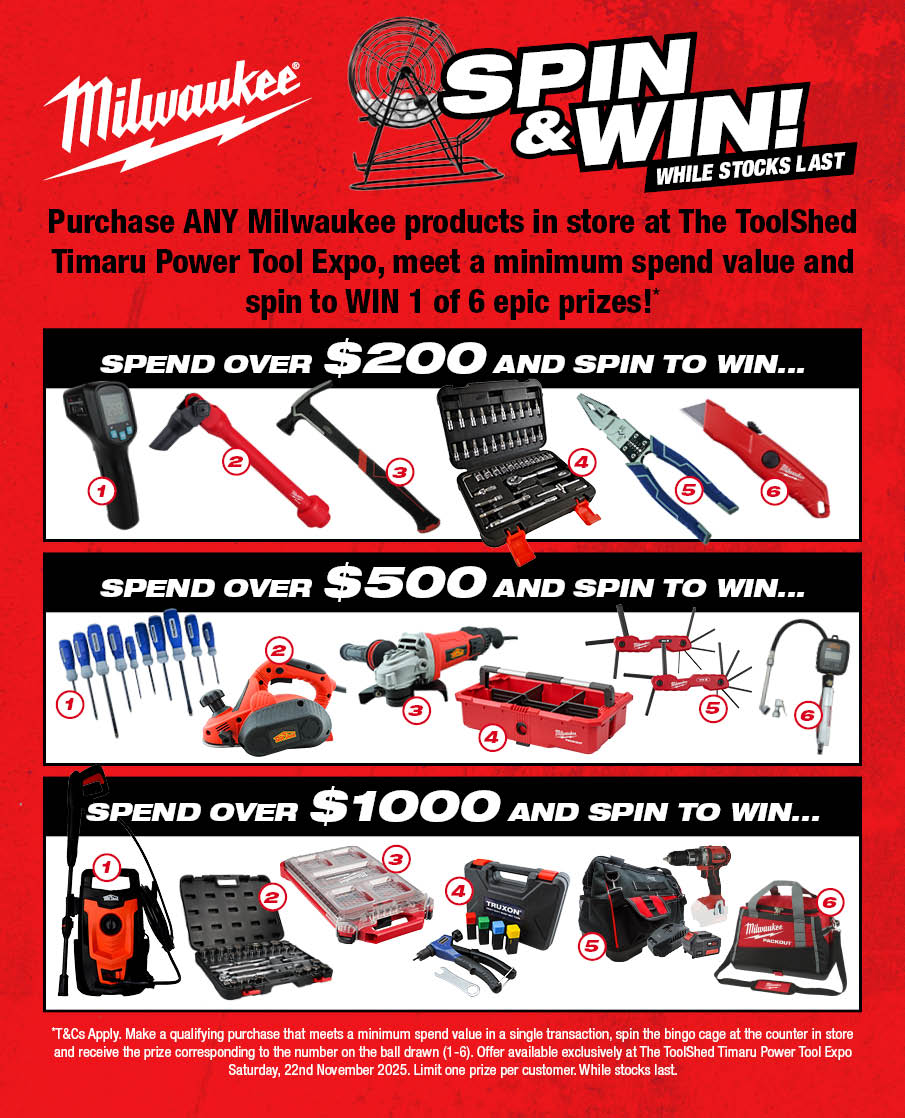 ToolShed Timaru Power Tool Expo (Spin and Win)